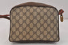 Authentic GUCCI Rigate Line Shoulder Cross Bag Purse GG PVC Leather Brown 3616K
