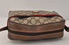 Authentic GUCCI Rigate Line Shoulder Cross Bag Purse GG PVC Leather Brown 3616K