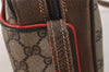 Authentic GUCCI Rigate Line Shoulder Cross Bag Purse GG PVC Leather Brown 3616K