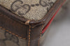 Authentic GUCCI Rigate Line Shoulder Cross Bag Purse GG PVC Leather Brown 3616K