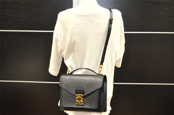 Authentic Louis Vuitton Epi Monceau 2Way Shoulder Hand Bag Black M52122 LV 3617I