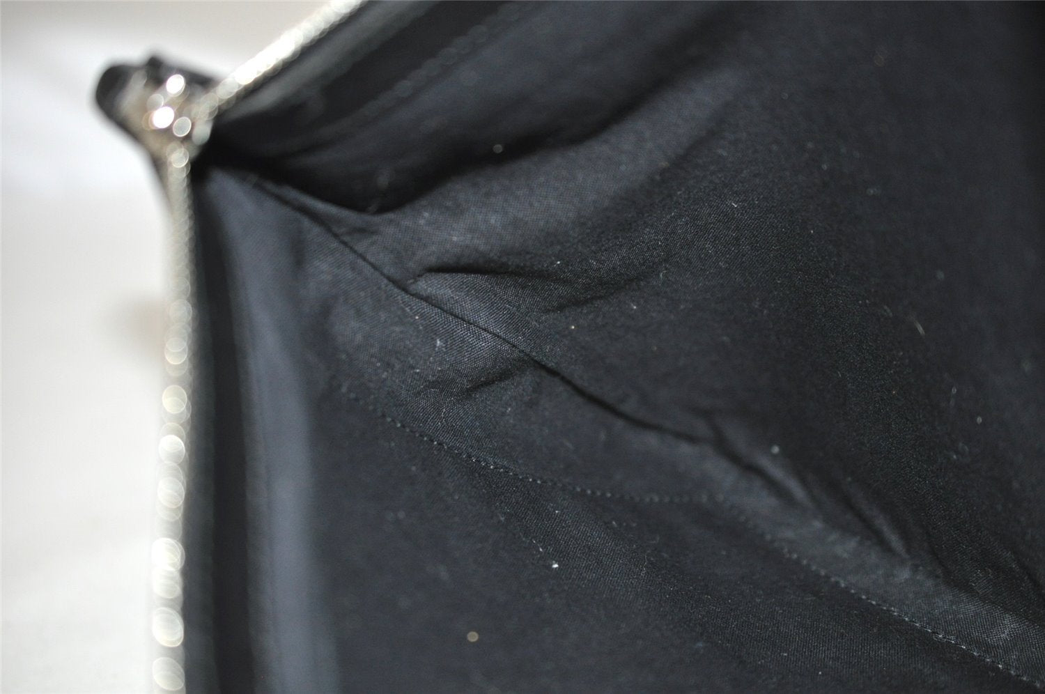 Authentic BALENCIAGA Navy Clip M Clutch Bag Canvas Leather 420407 White 3618I