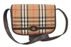Authentic Burberrys Nova Check Shoulder Bag Canvas Leather Beige Junk 3619K