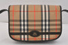 Authentic Burberrys Nova Check Shoulder Bag Canvas Leather Beige Junk 3619K