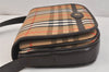 Authentic Burberrys Nova Check Shoulder Bag Canvas Leather Beige Junk 3619K