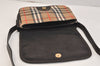 Authentic Burberrys Nova Check Shoulder Bag Canvas Leather Beige Junk 3619K