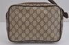 Authentic GUCCI Vintage Clutch Hand Bag Purse GG PVC Leather Brown 3620J