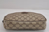 Authentic GUCCI Vintage Clutch Hand Bag Purse GG PVC Leather Brown 3620J