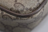 Authentic GUCCI Vintage Clutch Hand Bag Purse GG PVC Leather Brown 3620J