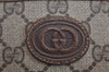 Authentic GUCCI Vintage Clutch Hand Bag Purse GG PVC Leather Brown 3620J