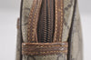 Authentic GUCCI Vintage Clutch Hand Bag Purse GG PVC Leather Brown 3620J