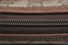 Authentic GUCCI Vintage Clutch Hand Bag Purse GG PVC Leather Brown 3620J