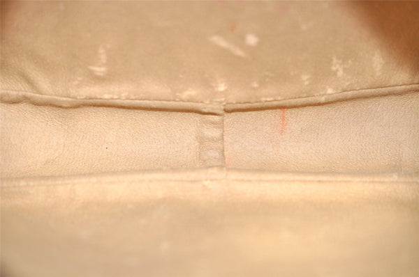 Authentic GUCCI Vintage Clutch Hand Bag Purse GG PVC Leather Brown 3620J