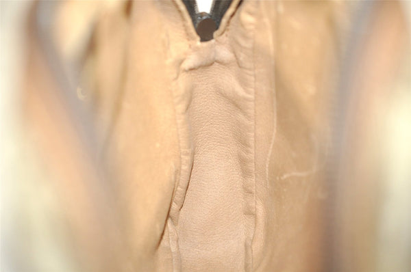 Authentic GUCCI Vintage Clutch Hand Bag Purse GG PVC Leather Brown 3620J