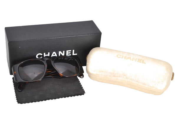 Authentic CHANEL Sunglasses Tortoise Shell CC Plastic Brown 01450 Box Junk 3620K