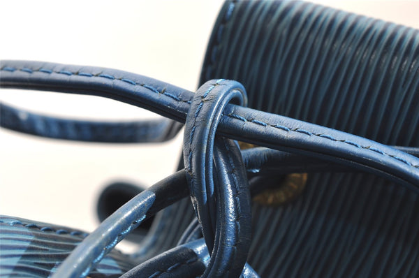 Authentic Louis Vuitton Epi Noe Shoulder Drawstring Bag Blue M44005 LV 3622I