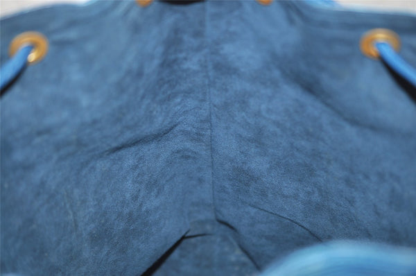 Authentic Louis Vuitton Epi Noe Shoulder Drawstring Bag Blue M44005 LV 3622I