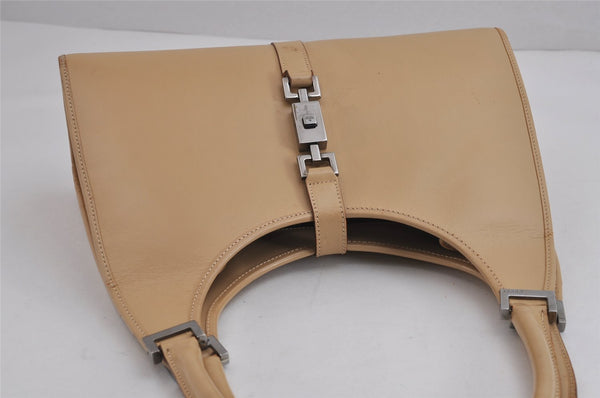 Authentic GUCCI Jackie Shoulder Hand Bag Purse Leather 0021067 Beige 3622J