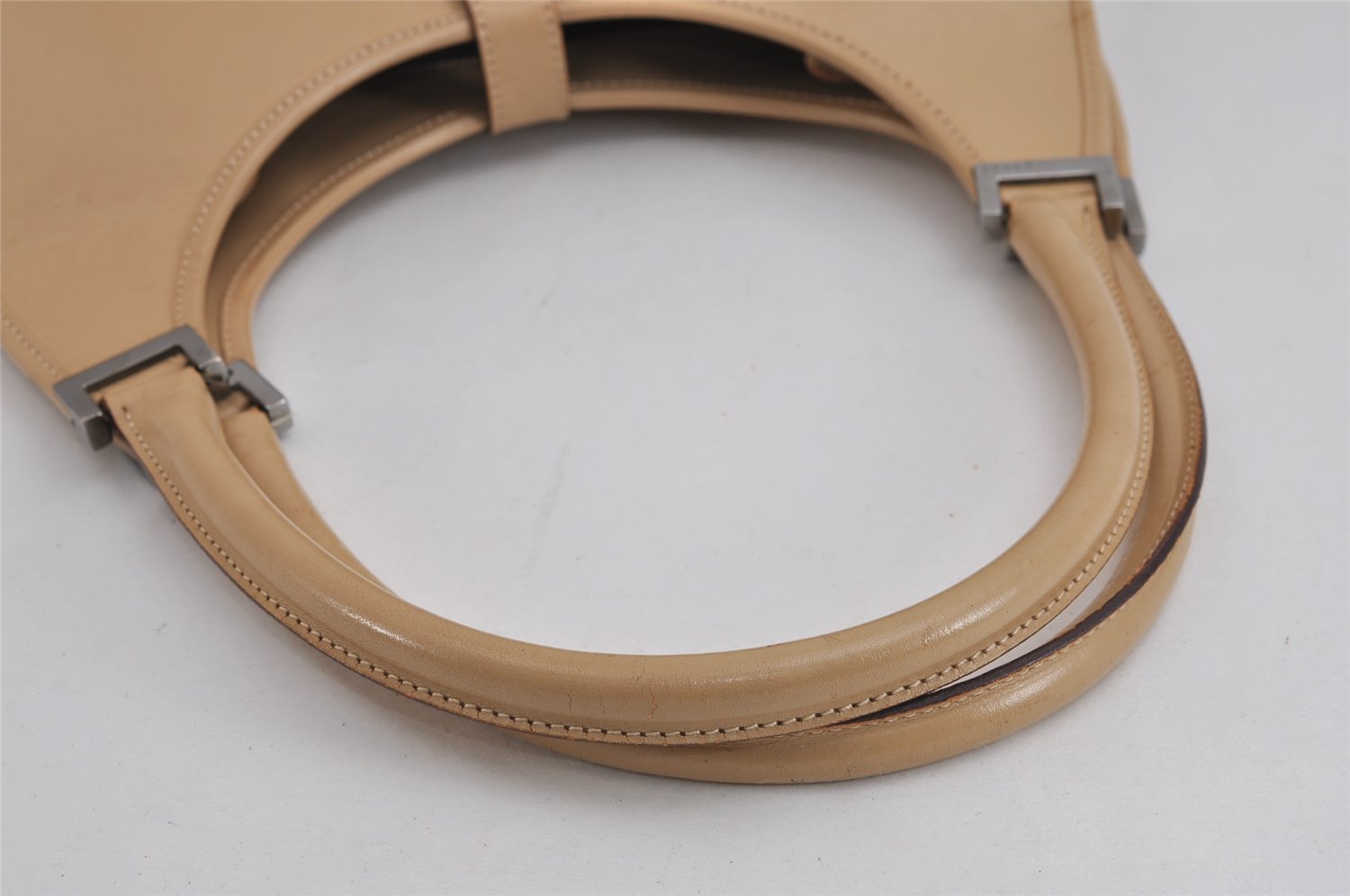 Authentic GUCCI Jackie Shoulder Hand Bag Purse Leather 0021067 Beige 3622J