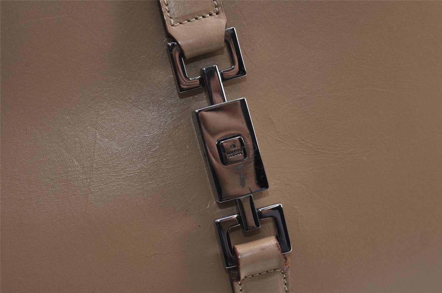 Authentic GUCCI Jackie Shoulder Hand Bag Purse Leather 0021067 Beige 3622J