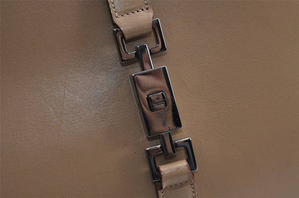 Authentic GUCCI Jackie Shoulder Hand Bag Purse Leather 0021067 Beige 3622J