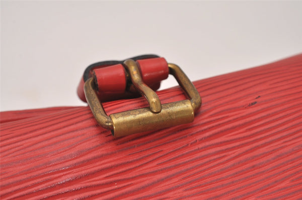 Authentic Louis Vuitton Epi Cartouchiere MM Shoulder Cross Bag M52247 Red 3623I