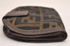 Authentic FENDI Vintage Zucca Bifold Wallet Purse Canvas Leather Brown 3623J