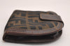 Authentic FENDI Vintage Zucca Bifold Wallet Purse Canvas Leather Brown 3623J