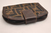 Authentic FENDI Vintage Zucca Bifold Wallet Purse Canvas Leather Brown 3623J