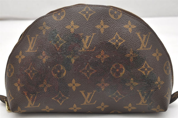 Auth Louis Vuitton Monogram Trousse Demi Ronde 23 Pouch M47520 Junk 3623K