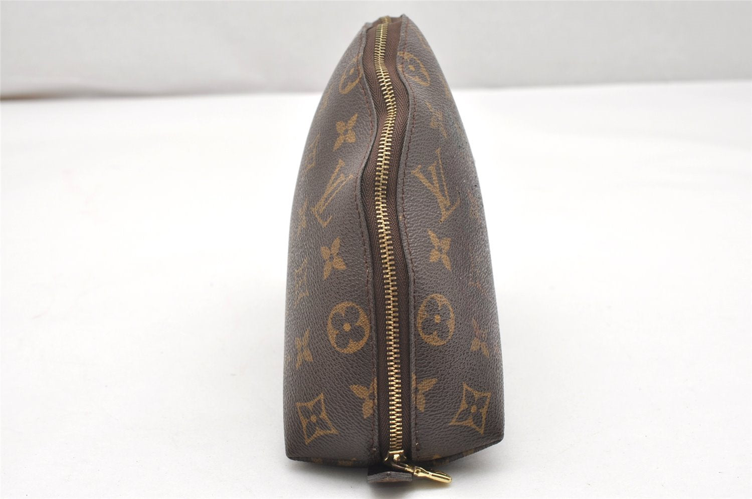 Auth Louis Vuitton Monogram Trousse Demi Ronde 23 Pouch M47520 Junk 3623K