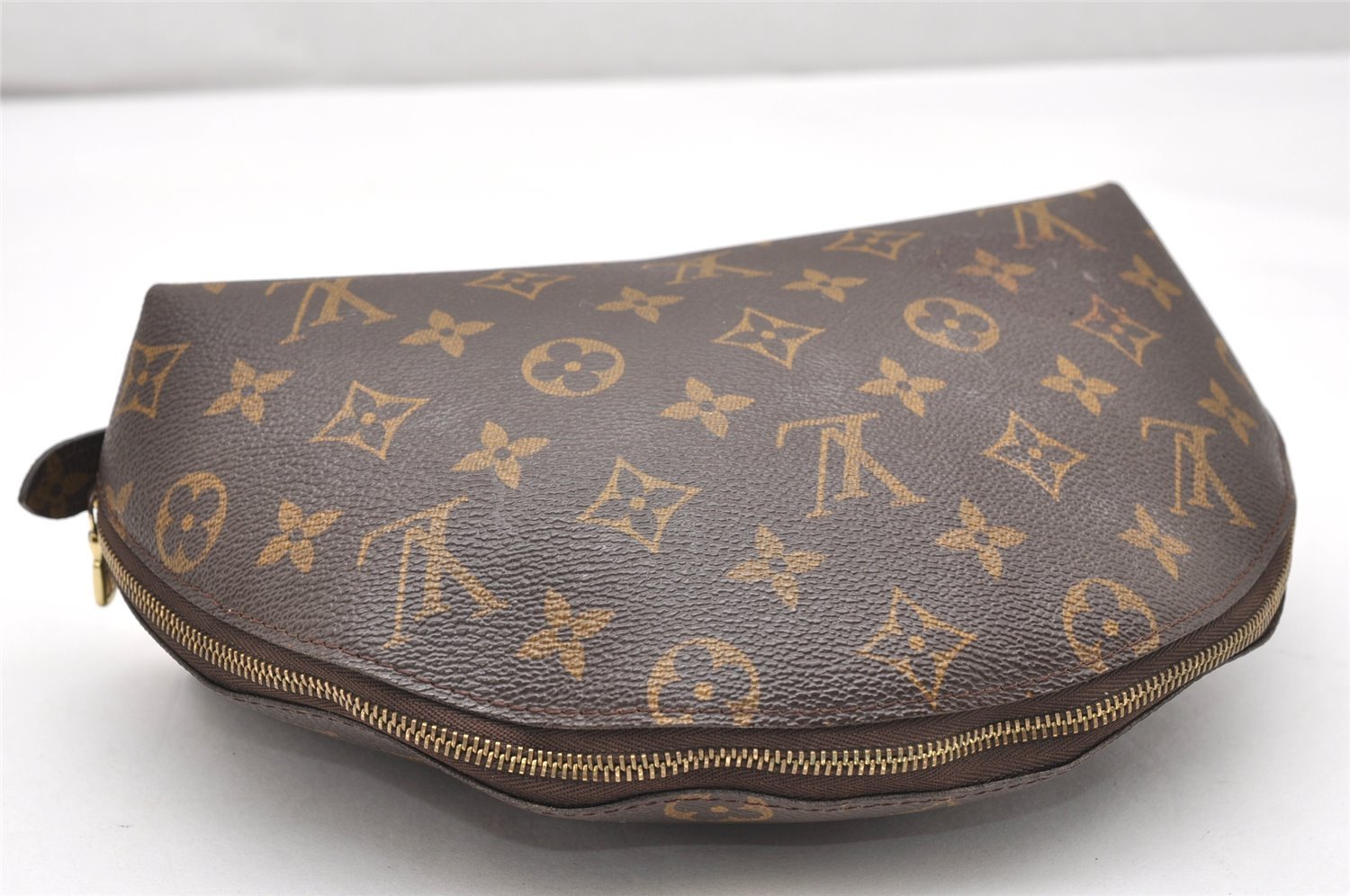 Auth Louis Vuitton Monogram Trousse Demi Ronde 23 Pouch M47520 Junk 3623K