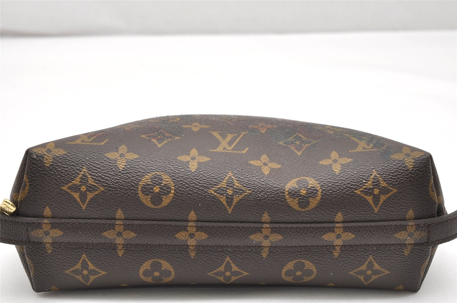 Auth Louis Vuitton Monogram Trousse Demi Ronde 23 Pouch M47520 Junk 3623K