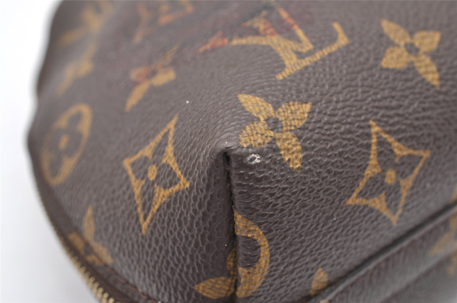 Auth Louis Vuitton Monogram Trousse Demi Ronde 23 Pouch M47520 Junk 3623K