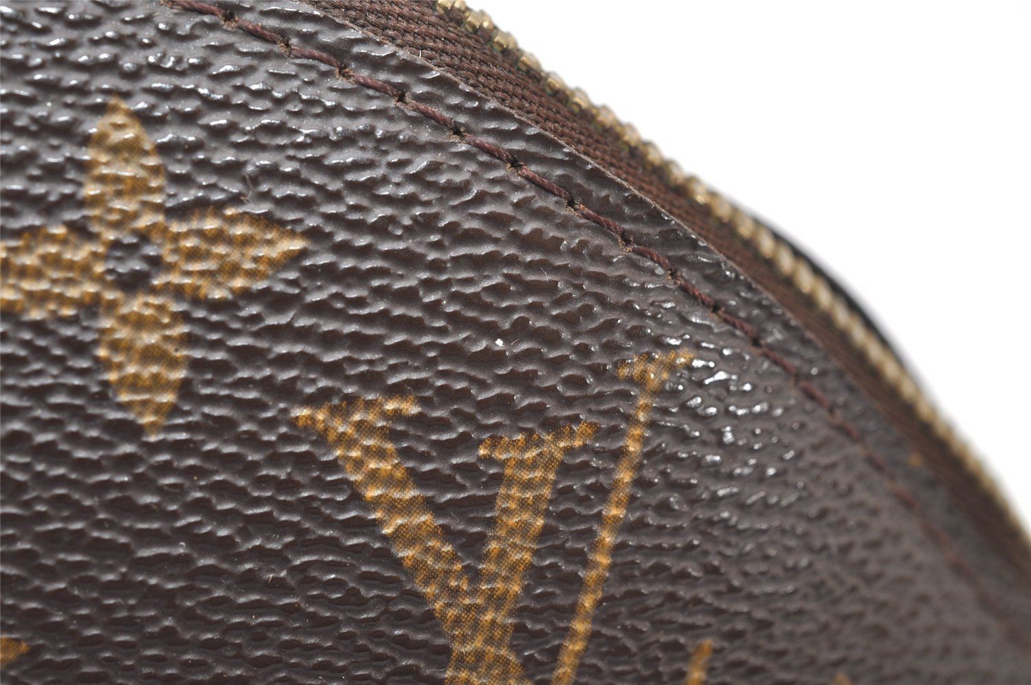 Auth Louis Vuitton Monogram Trousse Demi Ronde 23 Pouch M47520 Junk 3623K