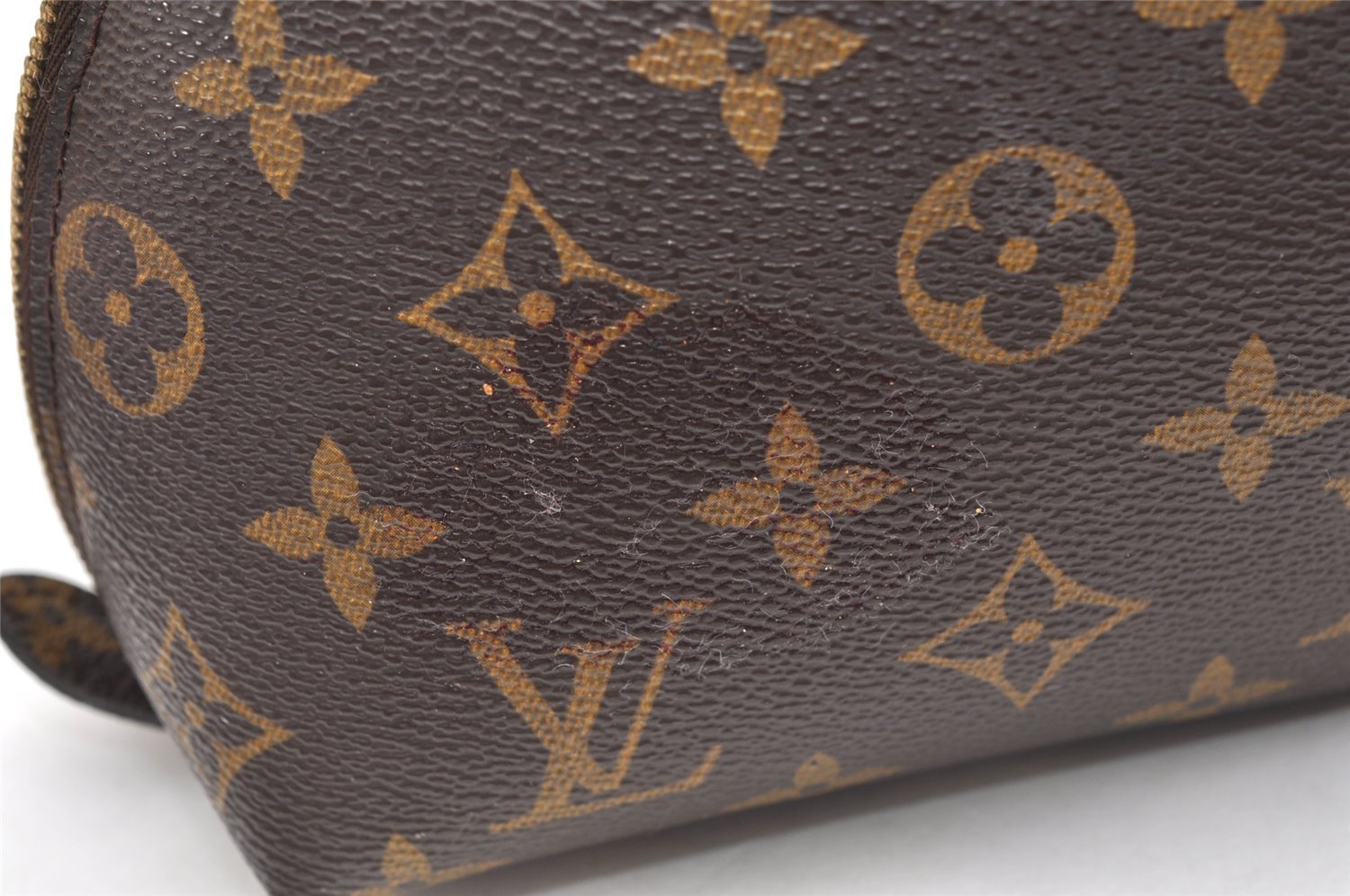 Auth Louis Vuitton Monogram Trousse Demi Ronde 23 Pouch M47520 Junk 3623K