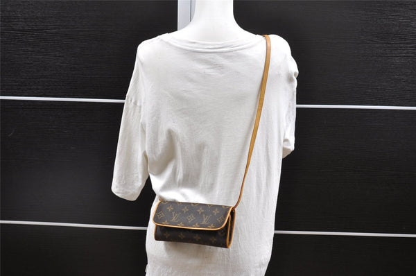 Authentic Louis Vuitton Monogram Pochette Twin PM Shoulder Bag M51854 LV 3624I