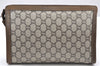 Authentic GUCCI GG Plus Clutch Hand Bag Purse PVC Leather Brown Junk 3624K