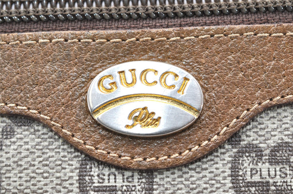 Authentic GUCCI GG Plus Clutch Hand Bag Purse PVC Leather Brown Junk 3624K
