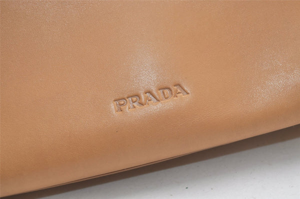 Authentic PRADA Vitello City Leather Nappa Shoulder Hand Bag B8197 Beige 3625K