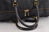 Authentic MCM Vintage PVC Leather 2Way Travel Boston Bag Black 3626J