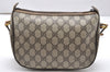 Authentic GUCCI Web Sherry Line Shoulder Bag GG PVC Leather Brown Junk 3626K