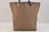 Authentic GUCCI Vintage Shoulder Tote Bag GG Canvas Leather 31243 Brown 3627K