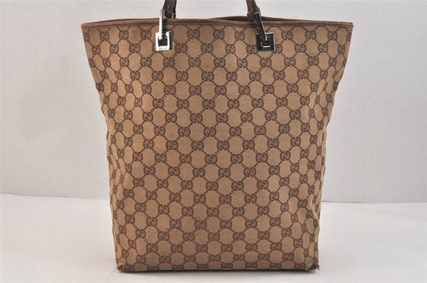 Authentic GUCCI Vintage Shoulder Tote Bag GG Canvas Leather 31243 Brown 3627K