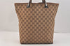 Authentic GUCCI Vintage Shoulder Tote Bag GG Canvas Leather 31243 Brown 3627K
