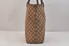 Authentic GUCCI Vintage Shoulder Tote Bag GG Canvas Leather 31243 Brown 3627K