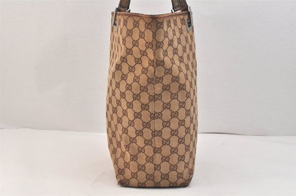 Authentic GUCCI Vintage Shoulder Tote Bag GG Canvas Leather 31243 Brown 3627K