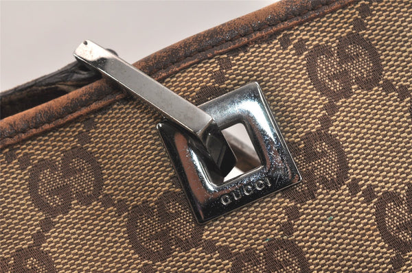 Authentic GUCCI Vintage Shoulder Tote Bag GG Canvas Leather 31243 Brown 3627K