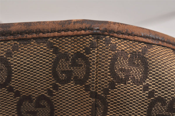 Authentic GUCCI Vintage Shoulder Tote Bag GG Canvas Leather 31243 Brown 3627K