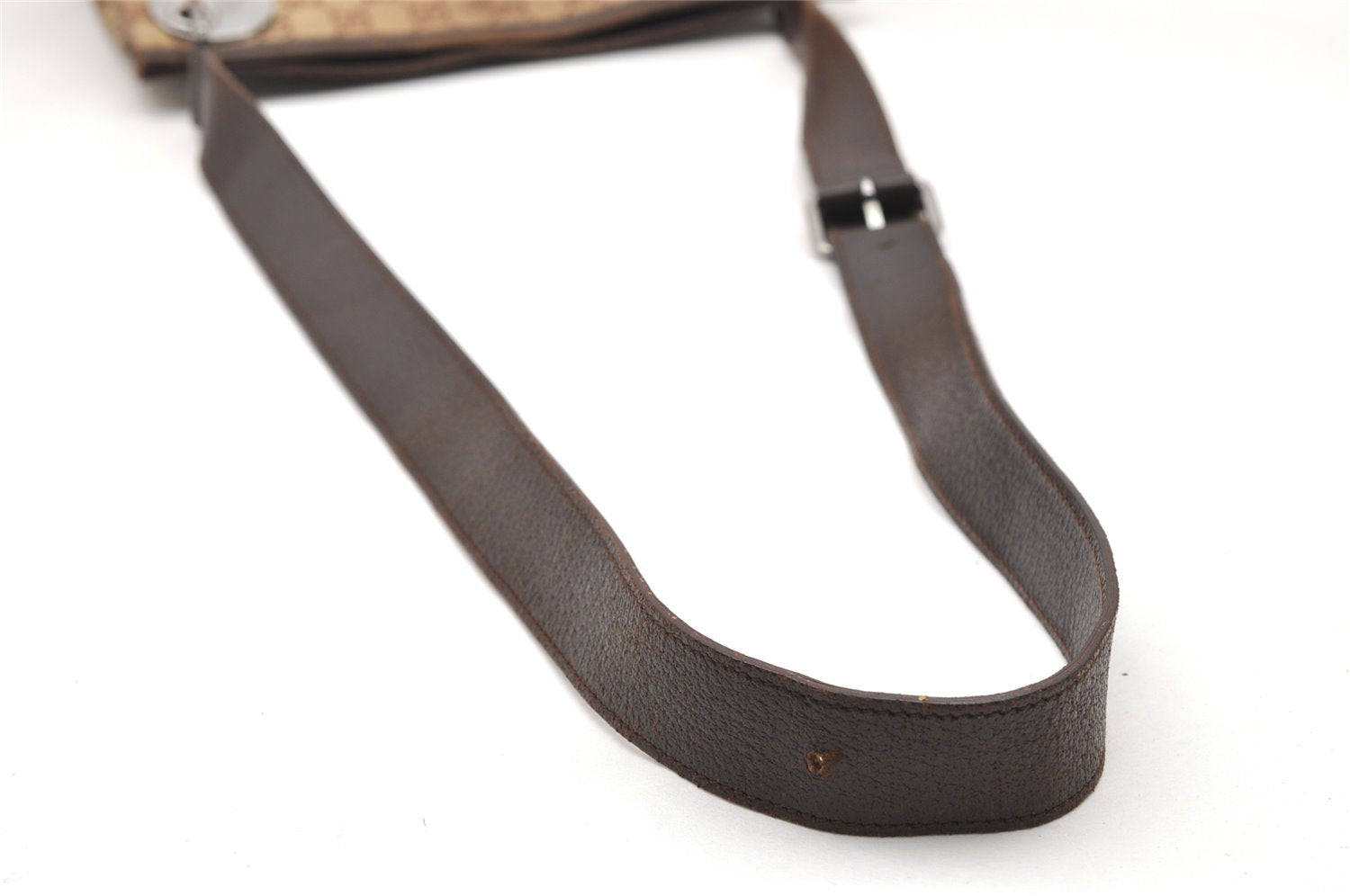 Authentic GUCCI Eclipse Shoulder Cross Bag GG Canvas Leather 120841 Brown 3628K